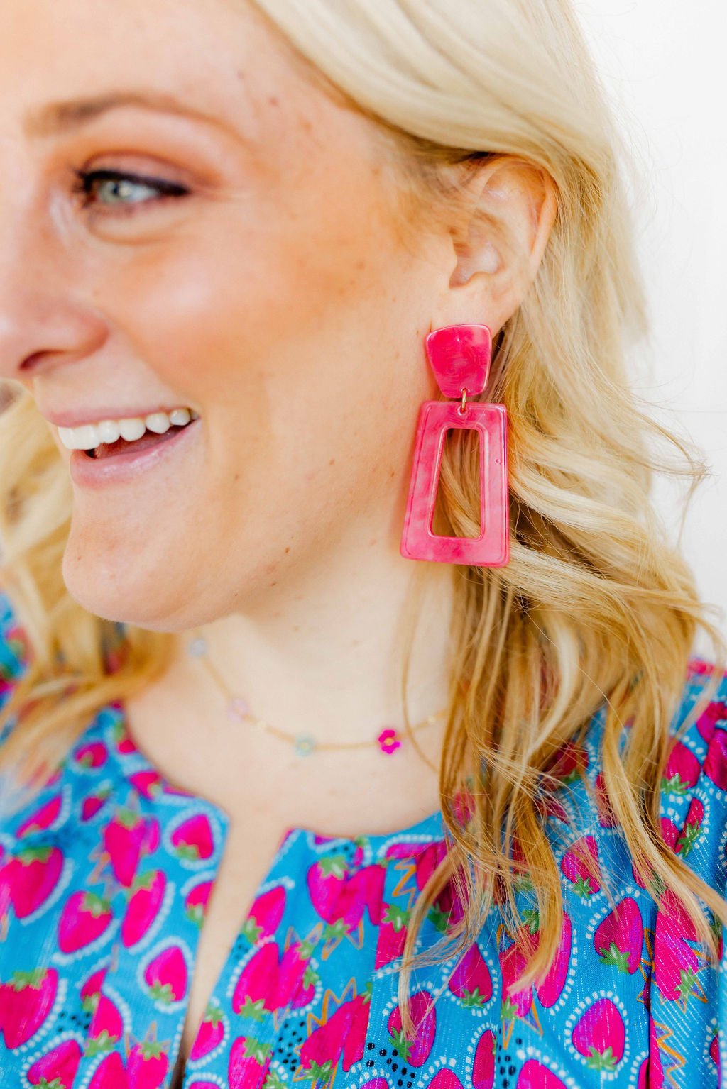 Kennedy Statement Earrings - Cosmic Pink - Aaria Tees Aaria Tees