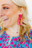 Kennedy Statement Earrings - Cosmic Pink - Aaria Tees Aaria Tees