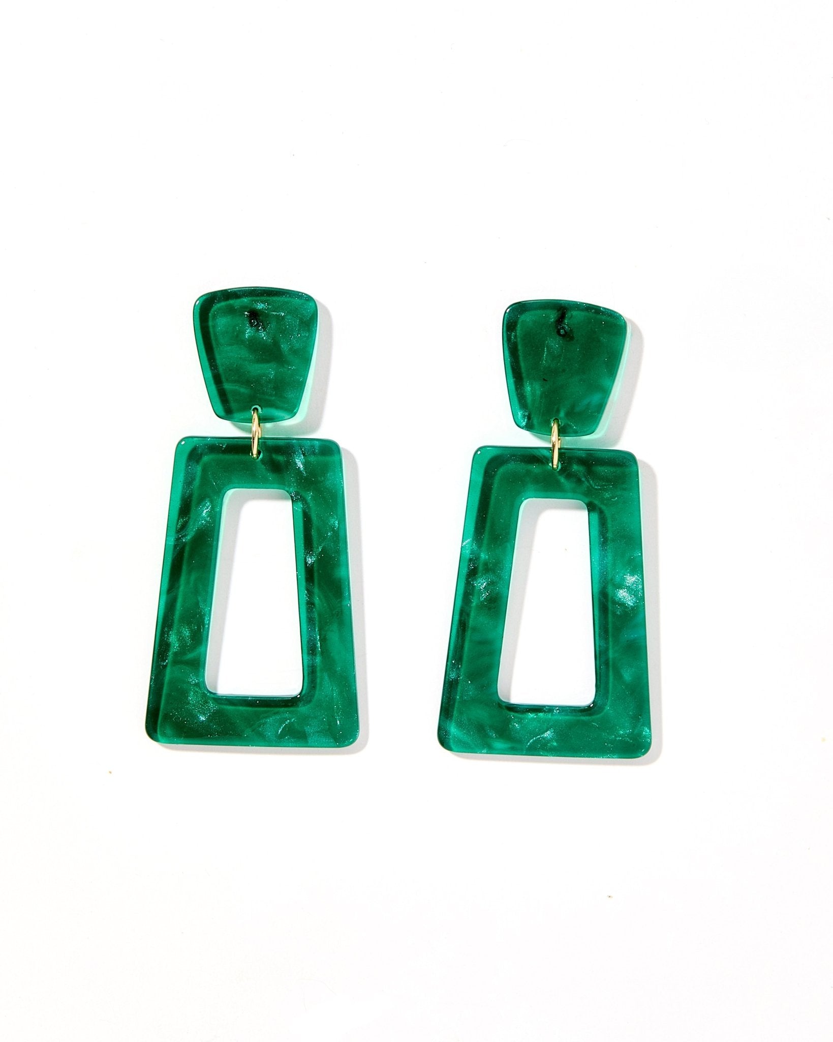 Kennedy Statement Earrings - Forest Green - Aaria Tees Aaria Tees