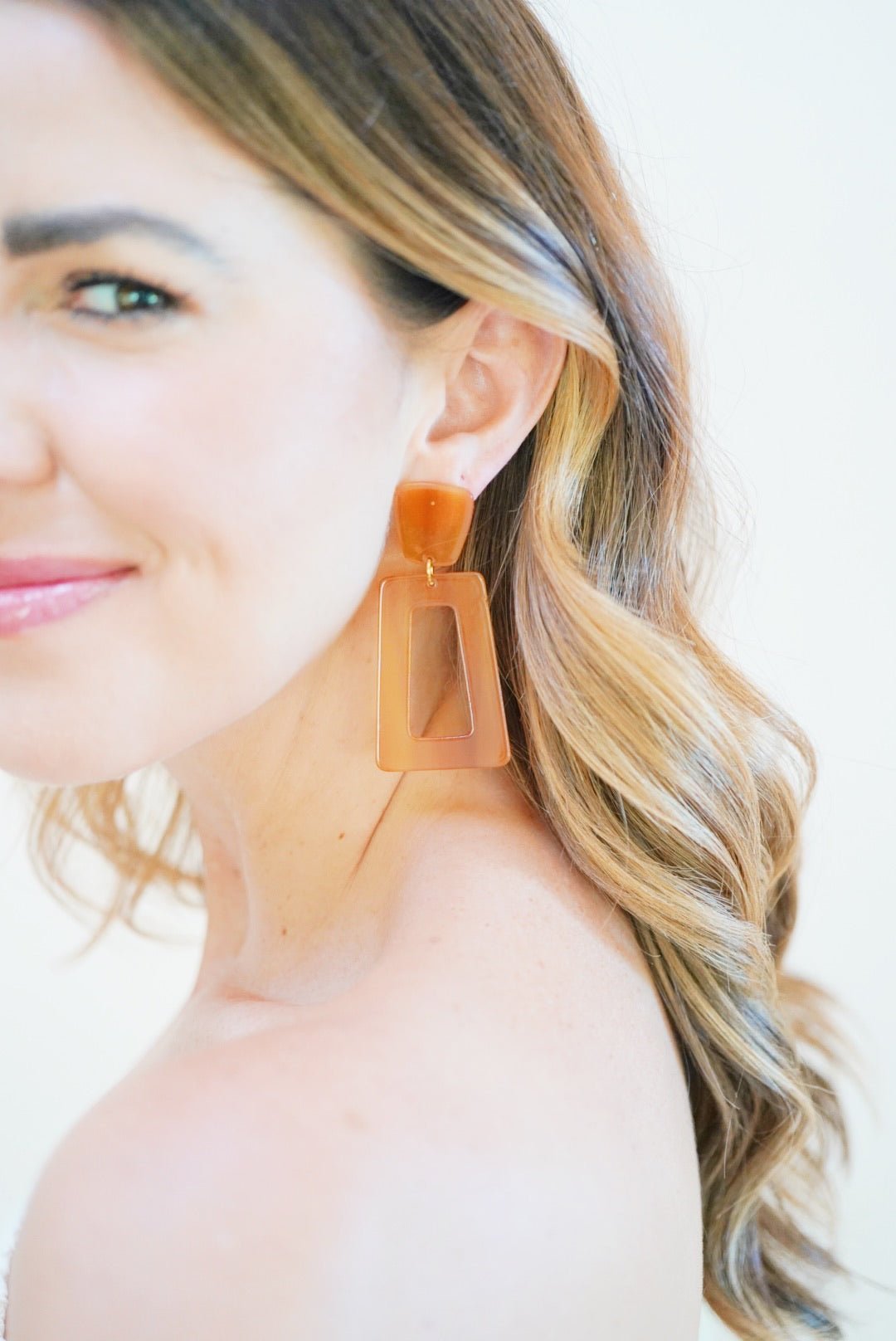 Kennedy Statement Earrings - Honey - Aaria Tees Aaria Tees