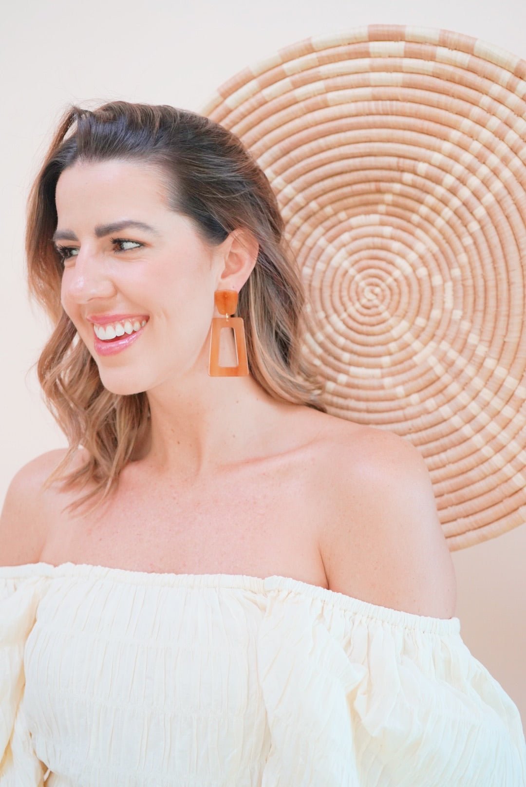 Kennedy Statement Earrings - Honey - Aaria Tees Aaria Tees