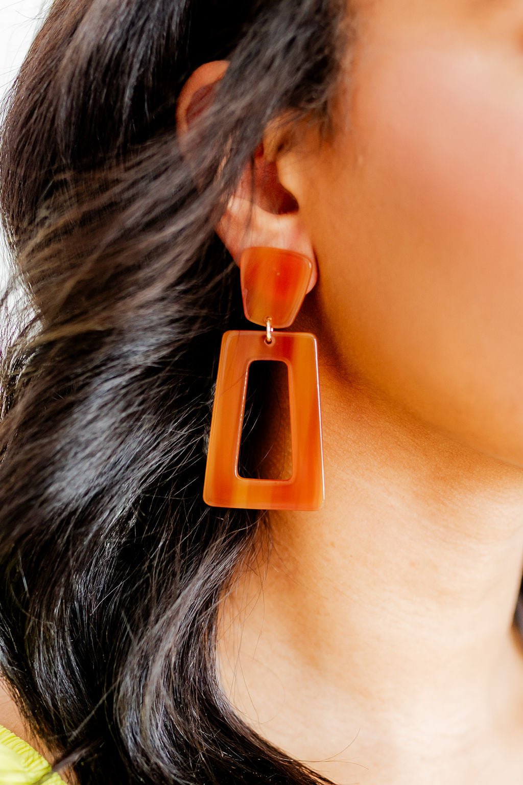 Kennedy Statement Earrings - Honey - Aaria Tees Aaria Tees