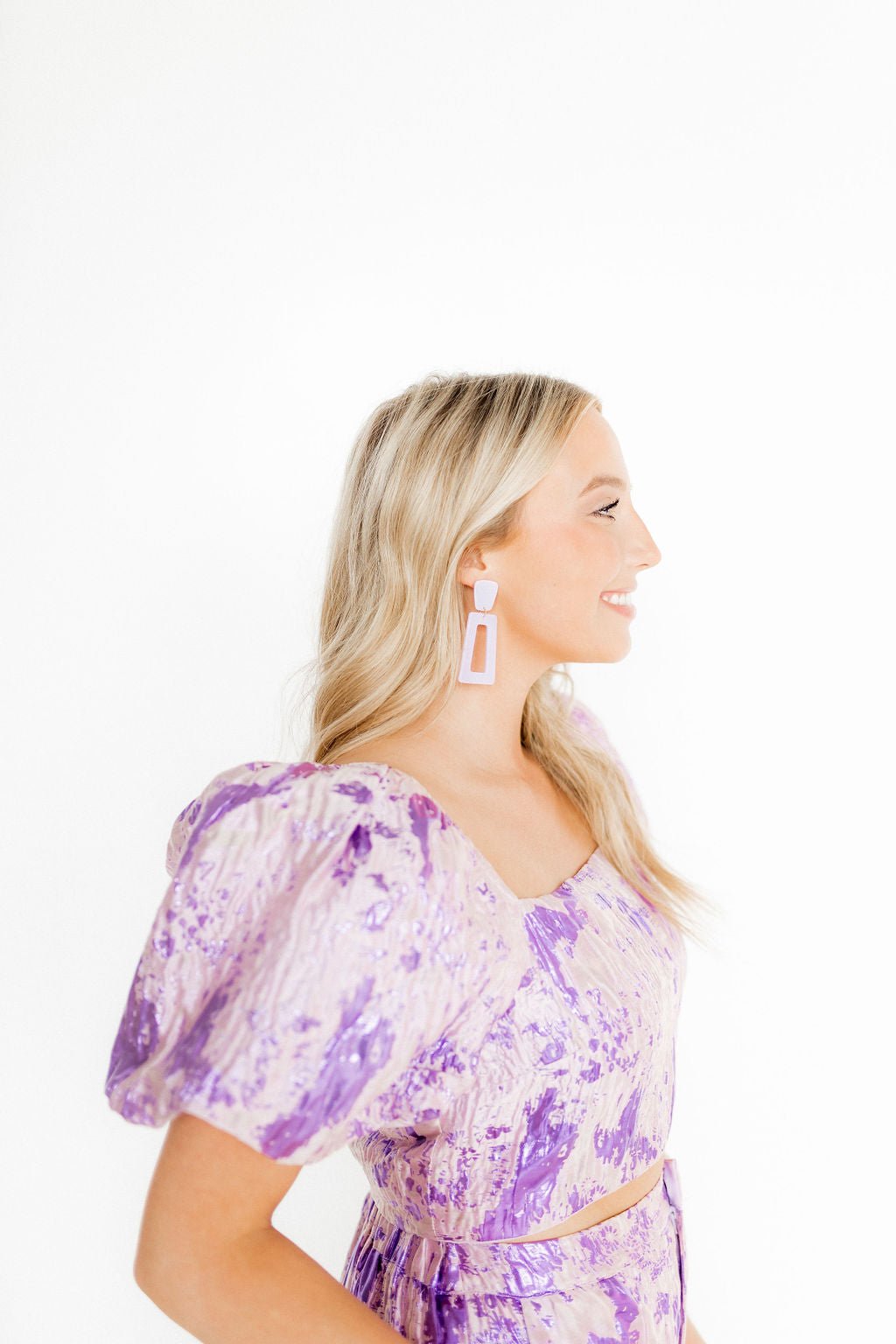 Kennedy Statement Earrings - Lilac - Aaria Tees Aaria Tees