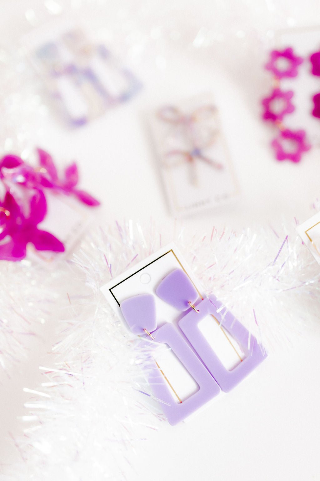 Kennedy Statement Earrings - Lilac - Aaria Tees Aaria Tees