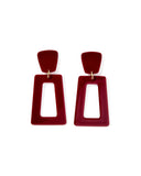 Kennedy Statement Earrings - Maroon - Aaria Tees Aaria Tees
