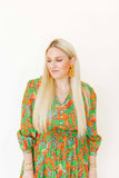Kennedy Statement Earrings - Metallic Orange - Aaria Tees Aaria Tees