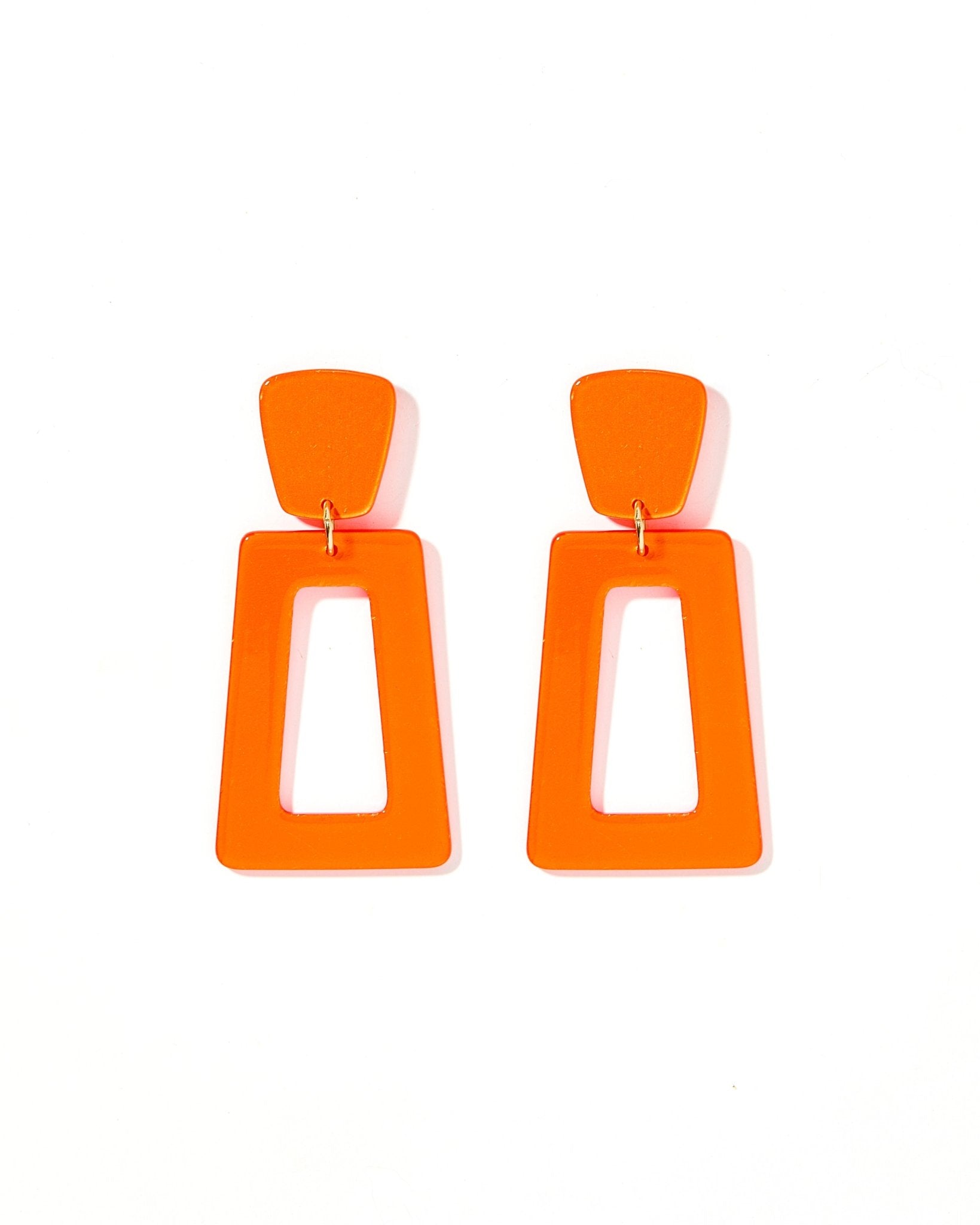 Kennedy Statement Earrings - Metallic Orange - Aaria Tees Aaria Tees