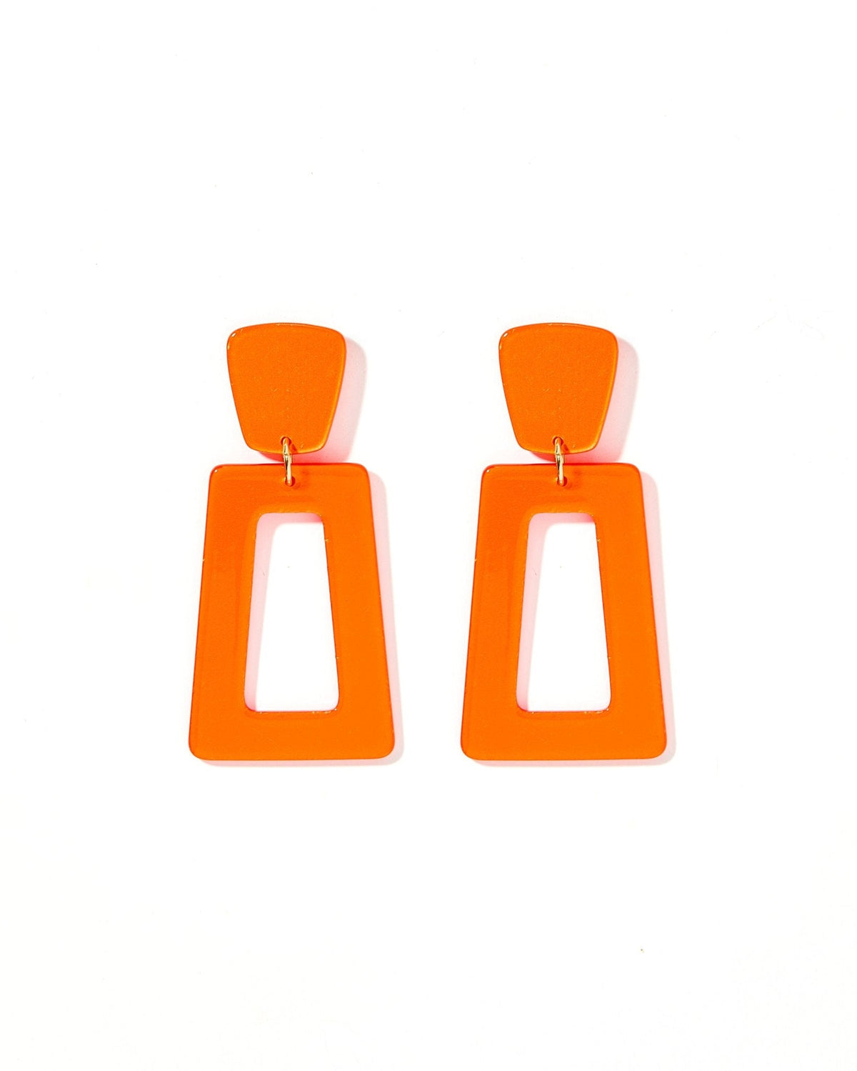 Kennedy Statement Earrings - Metallic Orange - Aaria Tees