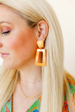 Kennedy Statement Earrings - Metallic Orange - Aaria Tees Aaria Tees