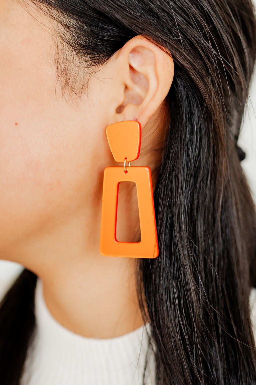 Kennedy Statement Earrings - Metallic Orange - Aaria Tees Aaria Tees