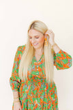 Kennedy Statement Earrings - Metallic Orange - Aaria Tees Aaria Tees