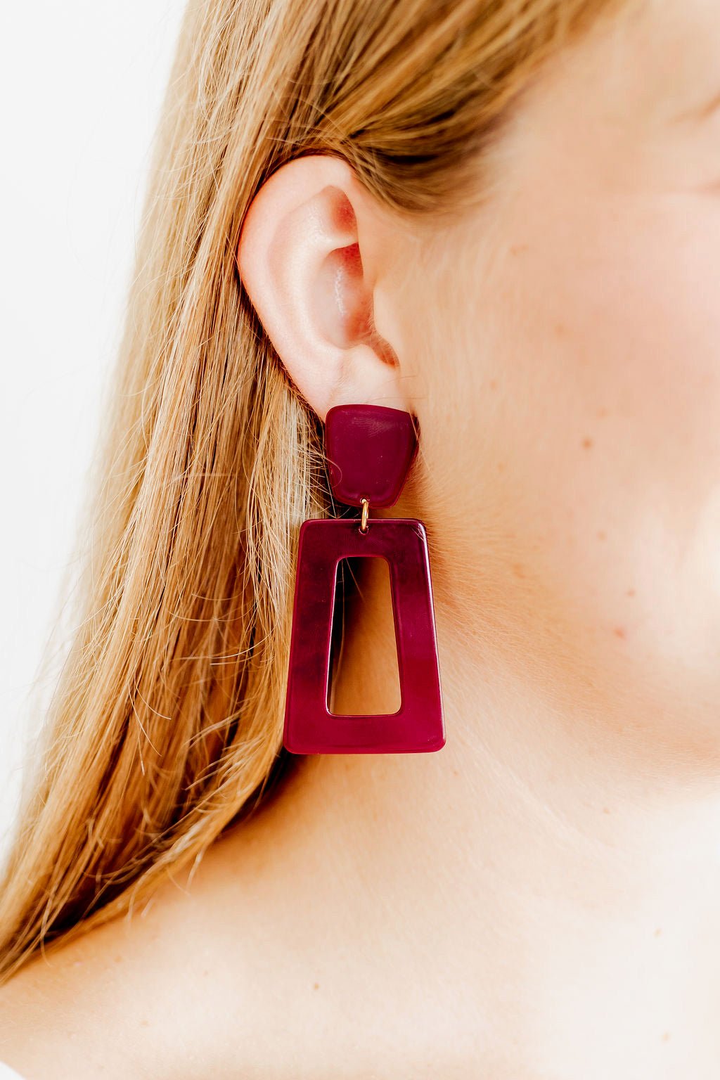 Kennedy Statement Earrings - Mulberry - Aaria Tees Aaria Tees