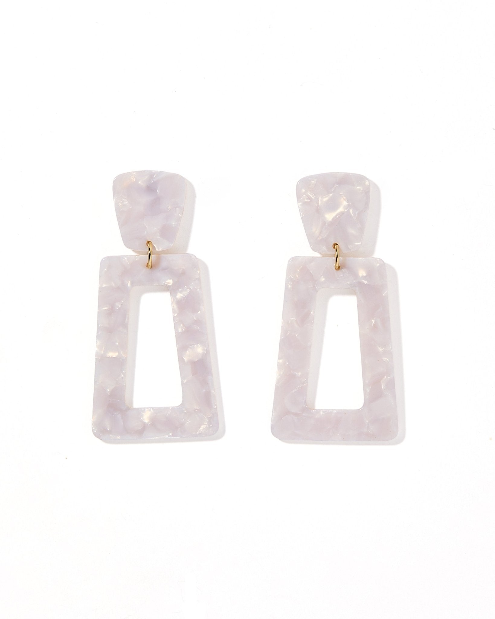 Kennedy Statement Earrings - Pearl White - Aaria Tees Aaria Tees