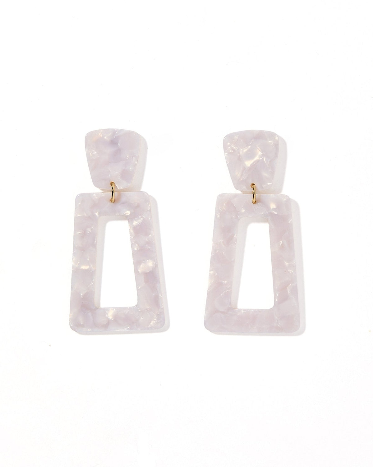 Kennedy Statement Earrings - Pearl White - Aaria Tees