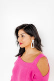 Kennedy Statement Earrings - Pearl White - Aaria Tees Aaria Tees