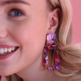 Kennedy Statement Earrings - Pink Multi - Aaria Tees Aaria Tees
