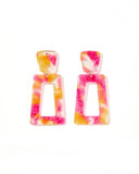 Kennedy Statement Earrings - Pink Tangerine - Aaria Tees Aaria Tees