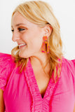 Kennedy Statement Earrings - Pink Tangerine - Aaria Tees Aaria Tees