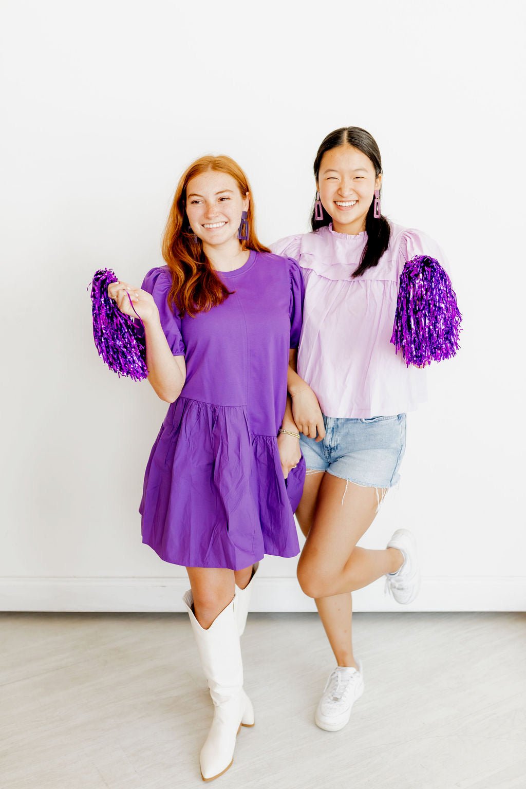 Kennedy Statement Earrings - Purple Glitter - Aaria Tees Aaria Tees