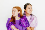 Kennedy Statement Earrings - Purple Glitter - Aaria Tees Aaria Tees