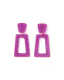 Kennedy Statement Earrings - Purple Glitter - Aaria Tees Aaria Tees