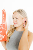 Kennedy Statement Earrings - Red and Gold Checkered - Aaria Tees Aaria Tees