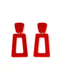 Kennedy Statement Earrings - Red Glitter - Aaria Tees Aaria Tees