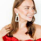 Kennedy Statement Earrings - Silver Glitter - Aaria Tees Aaria Tees