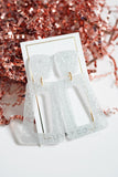 Kennedy Statement Earrings - Silver Glitter - Aaria Tees Aaria Tees