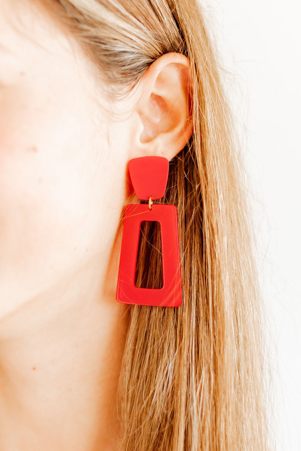 Kennedy Statement Earrings - True Red - Aaria Tees Aaria Tees