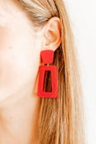 Kennedy Statement Earrings - True Red - Aaria Tees Aaria Tees