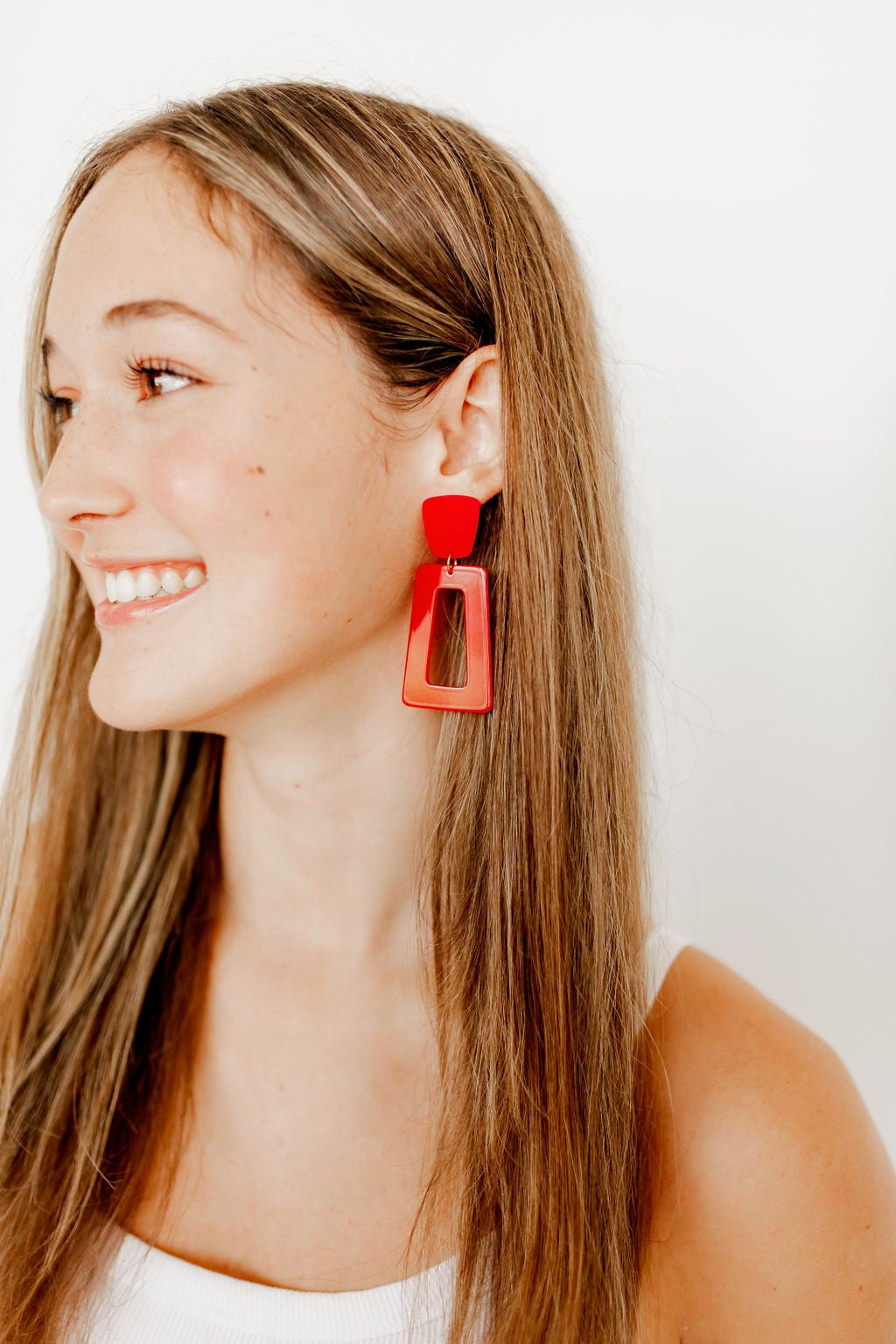 Kennedy Statement Earrings - True Red - Aaria Tees Aaria Tees