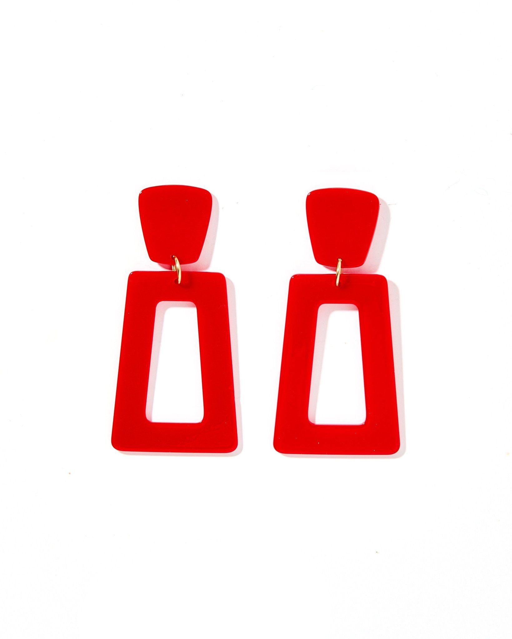 Kennedy Statement Earrings - True Red - Aaria Tees Aaria Tees