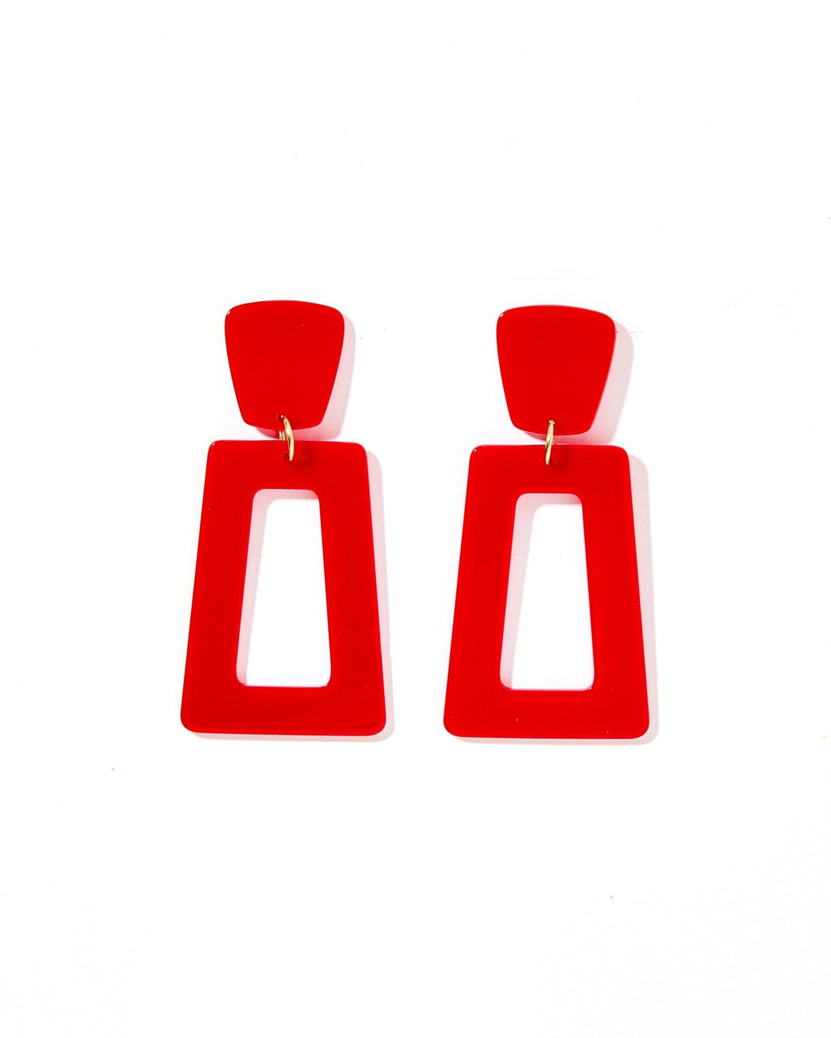 Kennedy Statement Earrings - True Red - Aaria Tees