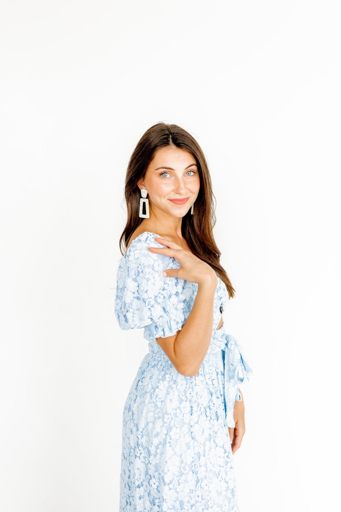 Kennedy Statement Earrings - White Shell - Aaria Tees Aaria Tees