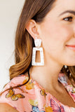 Kennedy Statement Earrings - White Shell - Aaria Tees Aaria Tees
