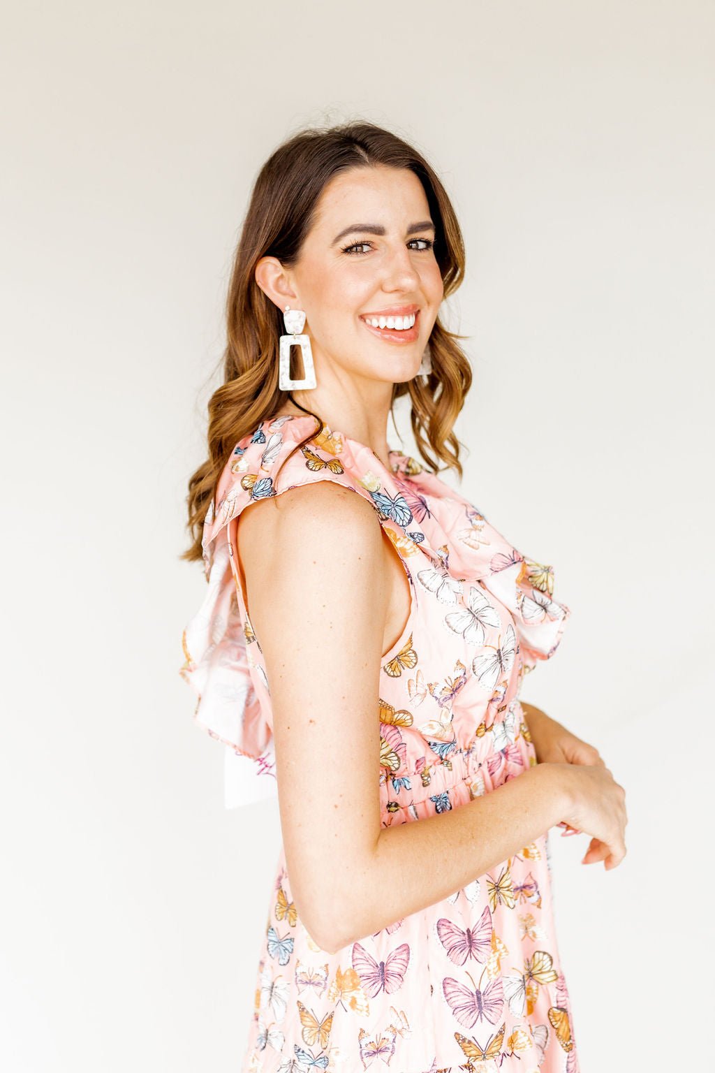 Kennedy Statement Earrings - White Shell - Aaria Tees Aaria Tees