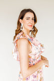 Kennedy Statement Earrings - White Shell - Aaria Tees Aaria Tees