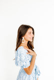 Kennedy Statement Earrings - White Shell - Aaria Tees Aaria Tees