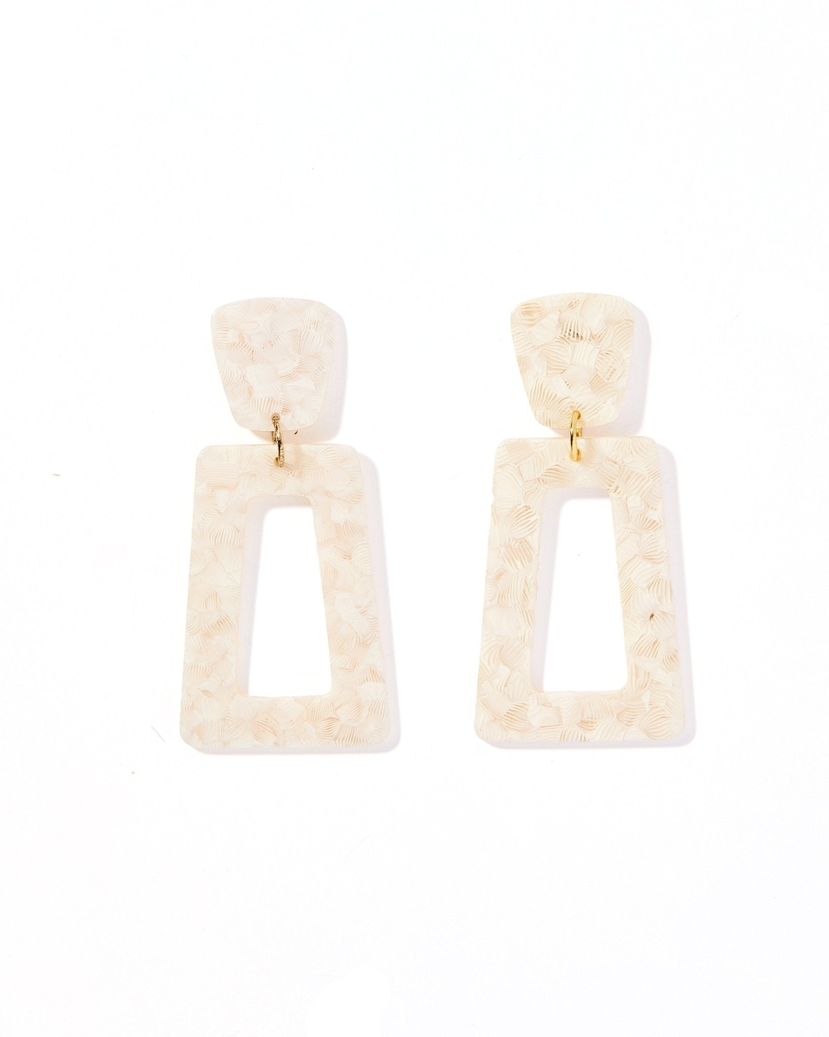 Kennedy Statement Earrings - White Shell - Aaria Tees Aaria Tees