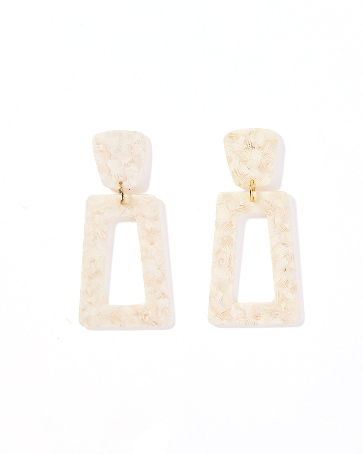 Kennedy Statement Earrings - White Shell - Aaria Tees