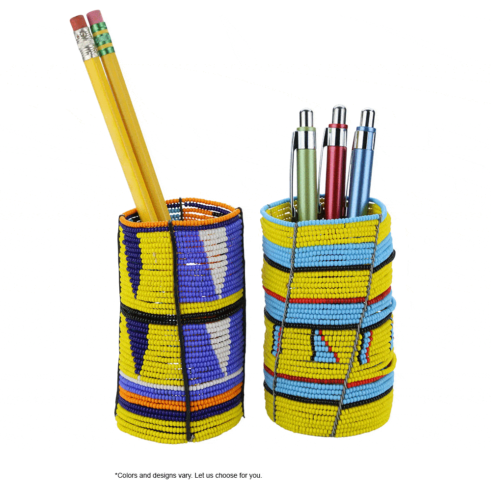 Kenyan Beaded Pencil Pot - Aaria Tees Aaria Tees