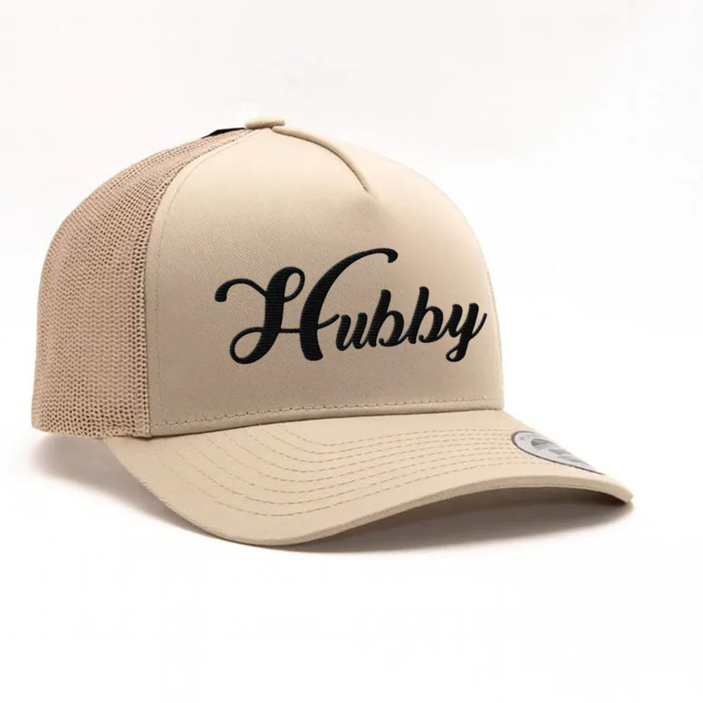 Embroidered Hubby Trucker Hat – Classic Mesh Cap for Wedding or Anniversary - Aaria Tees Aaria Tees