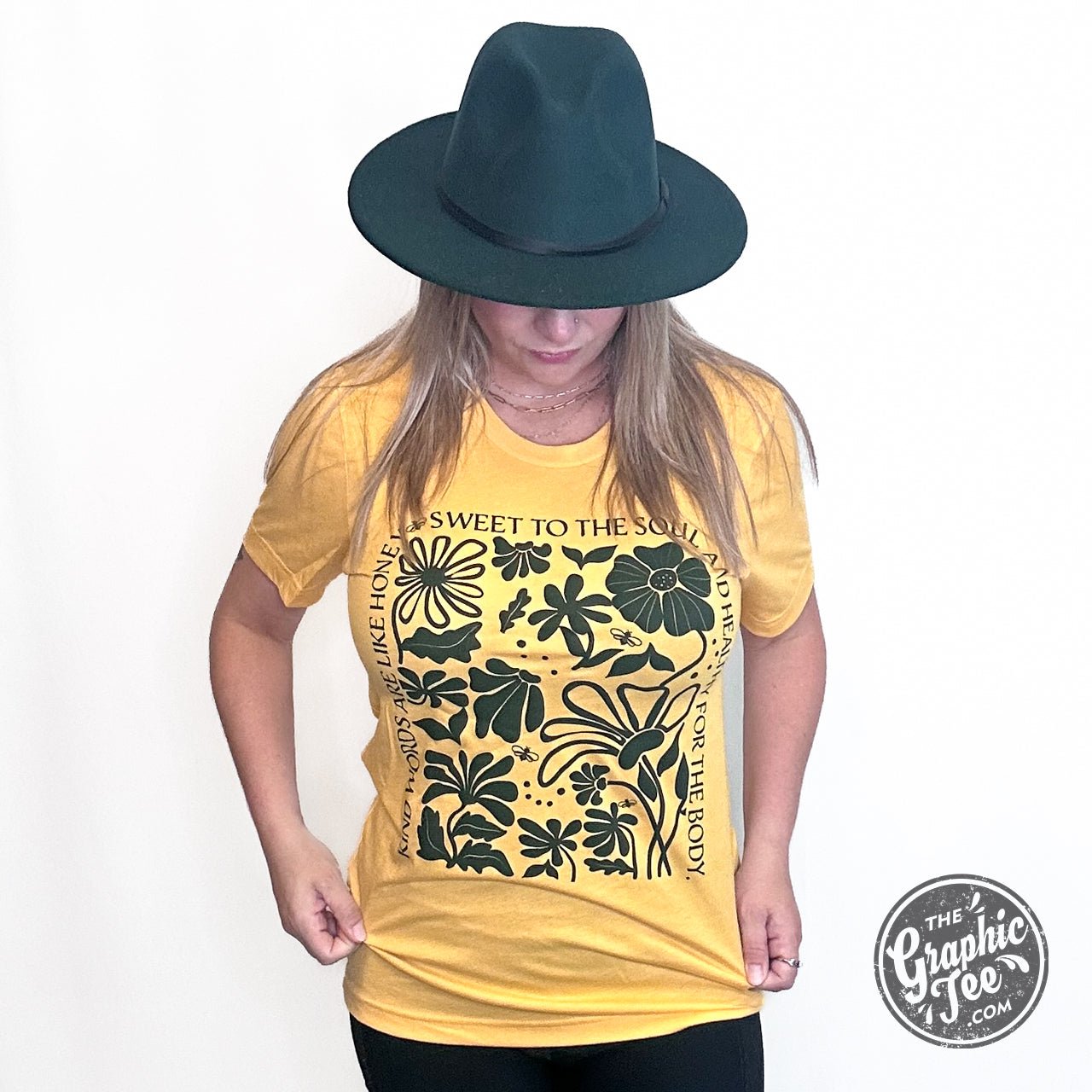 Kind Words Heather Golden Yellow Short Sleeve Tee - Aaria Tees Aaria Tees