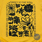 Kind Words Heather Golden Yellow Short Sleeve Tee - Aaria Tees Aaria Tees