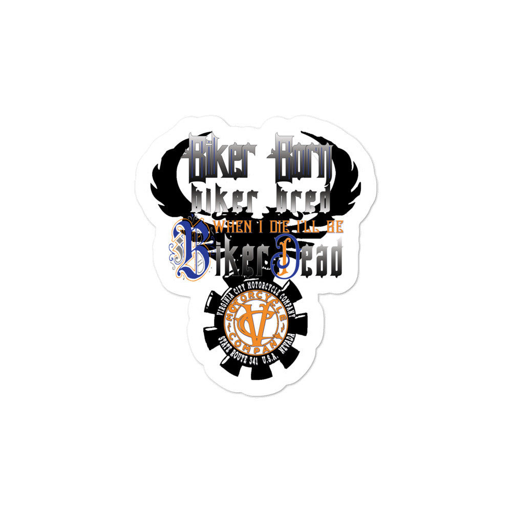 Biker born and biker bred sticker - Aaria Tees Aaria Tees