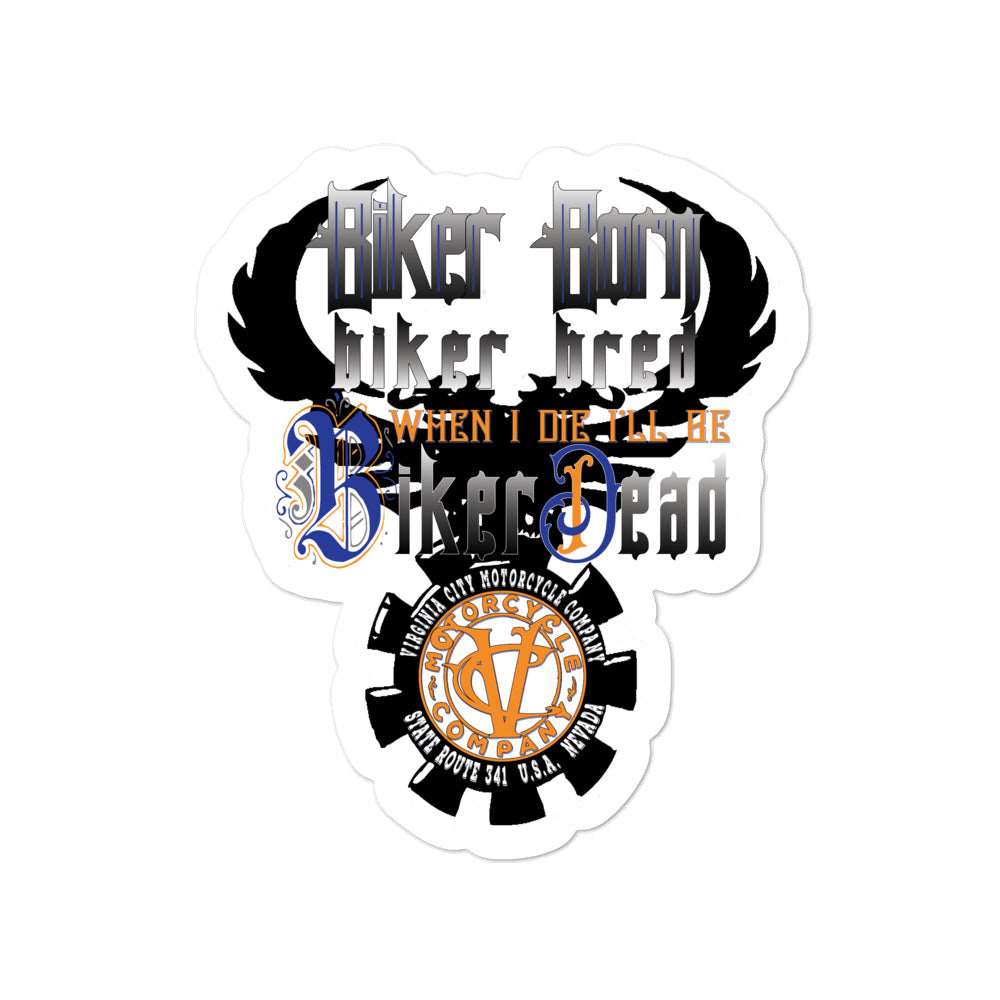 Biker born and biker bred sticker - Aaria Tees Aaria Tees