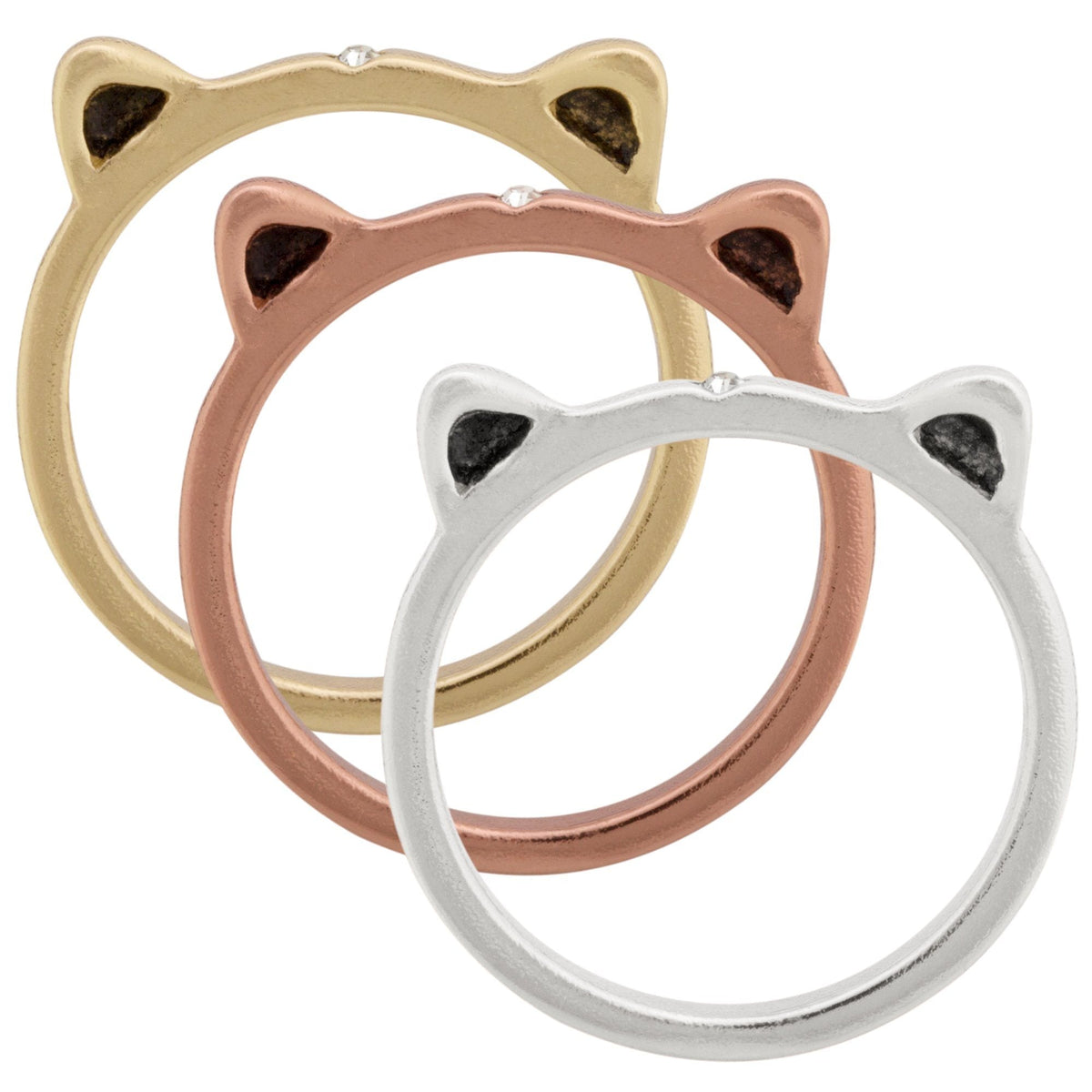 Kitty Trio Stacking Rings Set - Aaria Tees