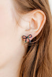 Kylie Bow Earrings - Black Iridescent - Aaria Tees Aaria Tees