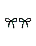 Kylie Bow Earrings - Black Iridescent - Aaria Tees Aaria Tees
